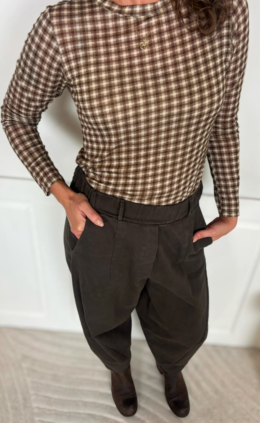 Marta Du Chateau Topp - Elissa - Brown Check